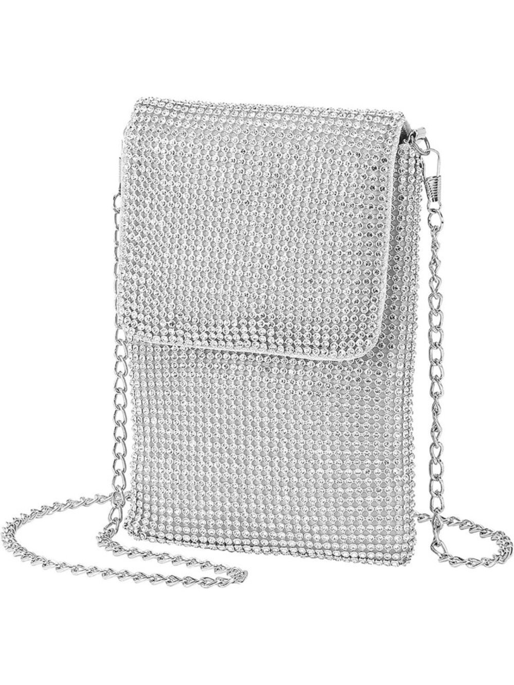 Rhinestone Crossbody Cell Phone Purse Wallet Clutch - Bling Evening Handbag